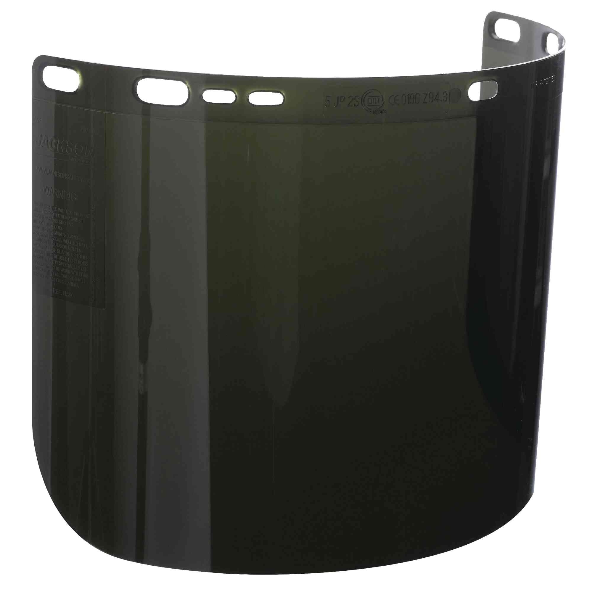 Jackson Safety® - Replacement Windows for F50 Polycarbonate Special Face Shields - Shade IRUV 5.0 - 8" x 15.5" x.060" - D Shape - Model # 29080